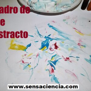 Cuadro de arte abstracto con espuma de afeitar y colorante