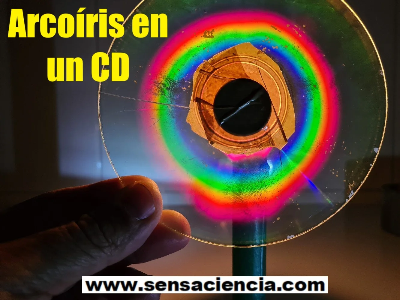 Efecto arcoíris en un cd